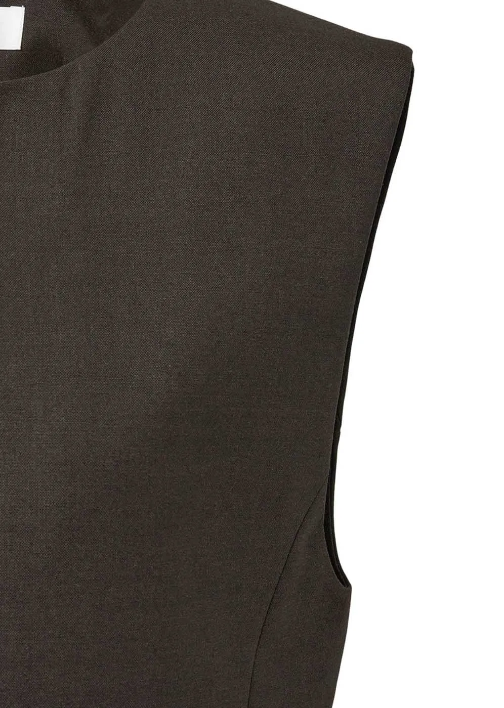 Brown Oversized Button Up Vest