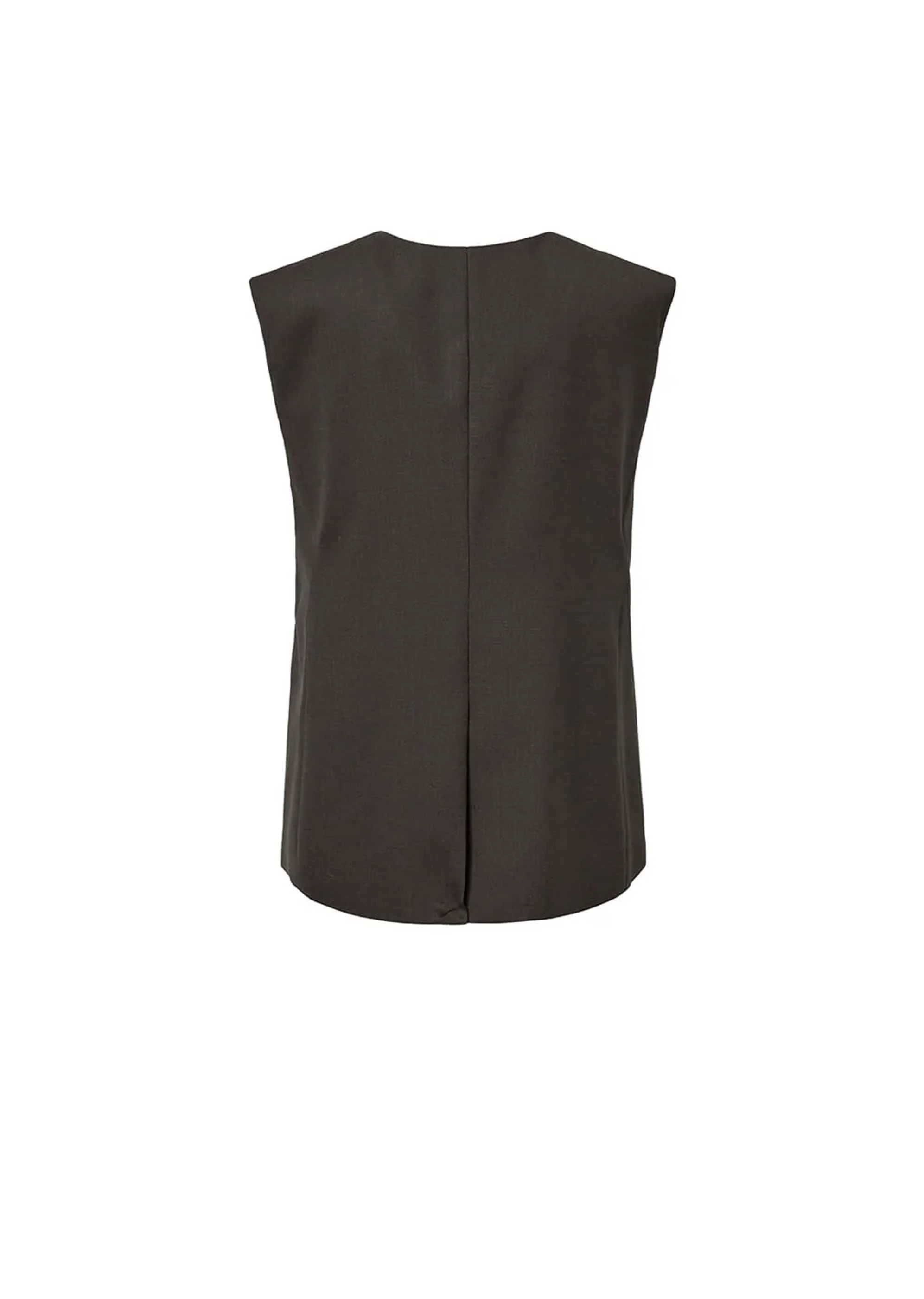 Brown Oversized Button Up Vest