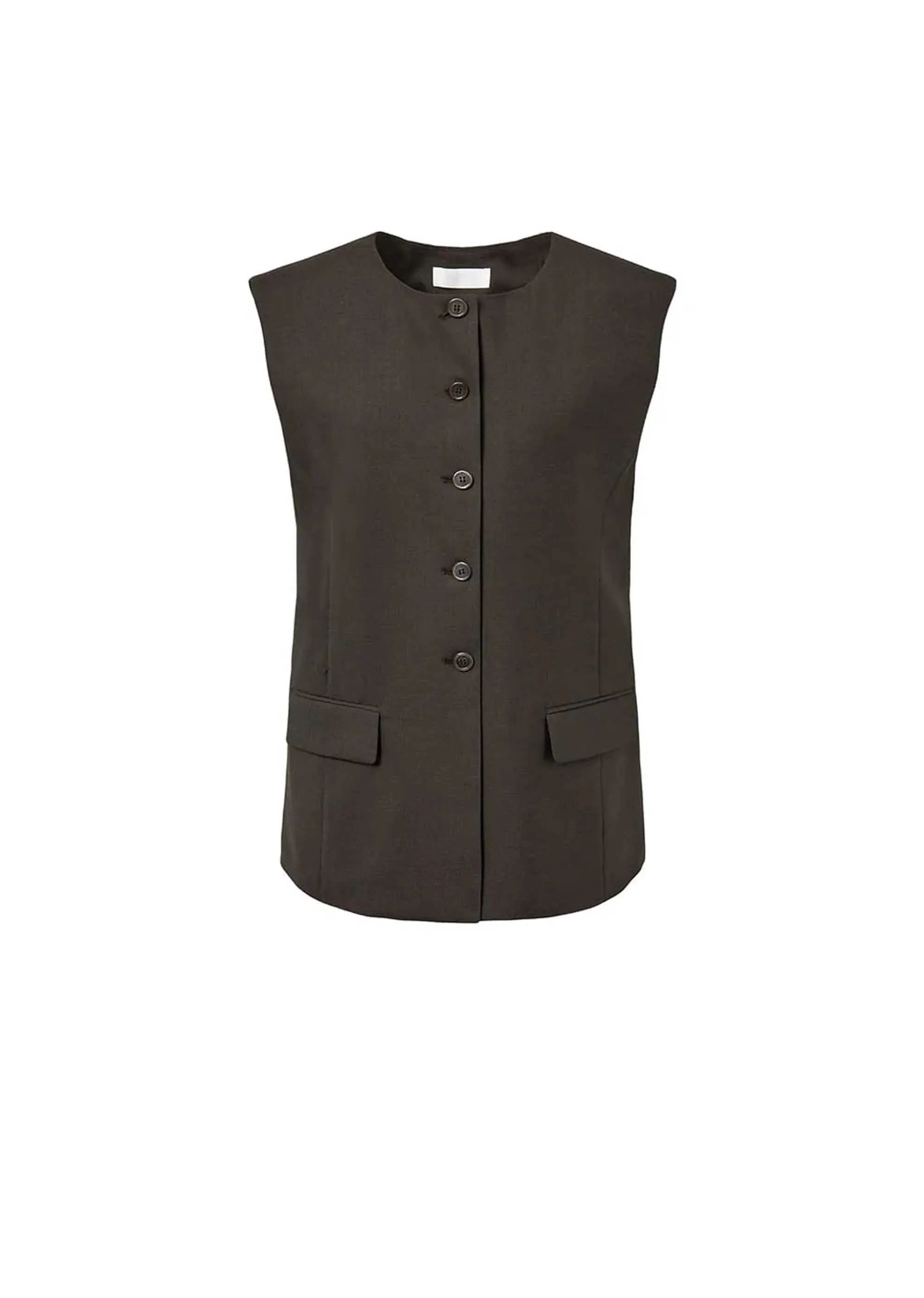 Brown Oversized Button Up Vest
