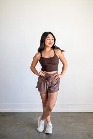 Brown Venice Cloud Criss-Cross Sports Bra