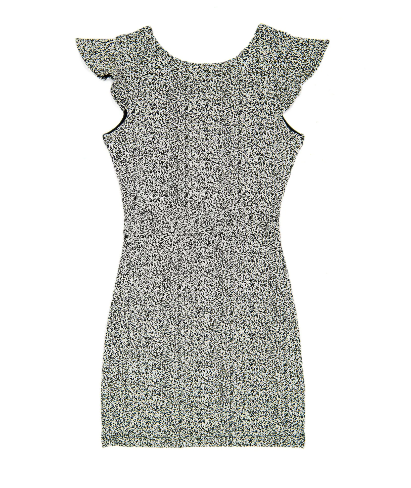 By Debra Girls Black/White Flutter Sleeve Sheath Dress