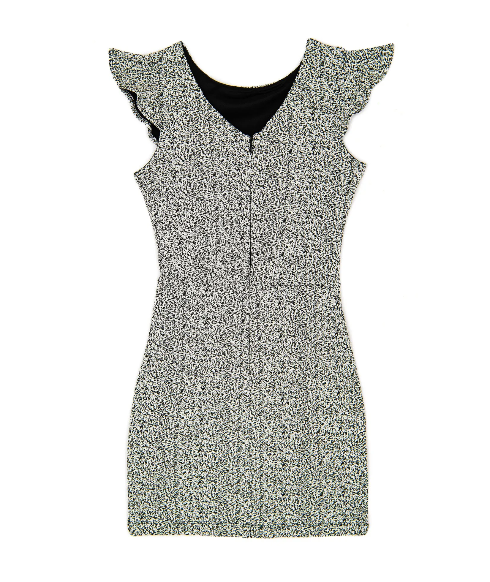 By Debra Girls Black/White Flutter Sleeve Sheath Dress