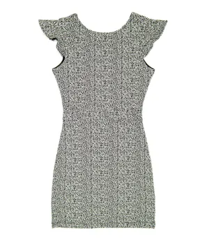 By Debra Girls Black/White Flutter Sleeve Sheath Dress