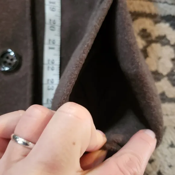 Calvin Klein Brown Peacoat with Wide Lapels and Tailored Silhouette