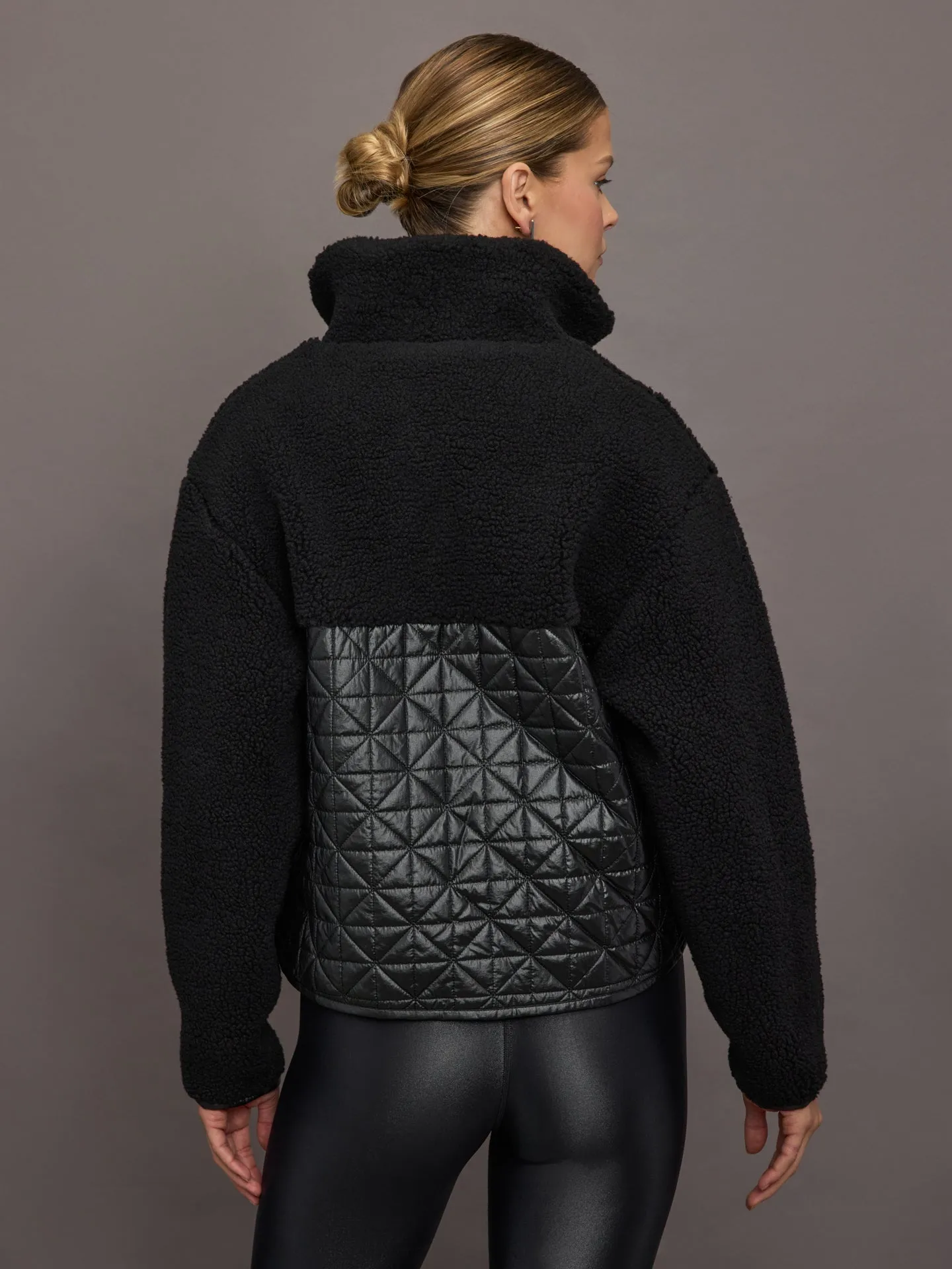 Carbon38 | High Shine Sherpa Jacket | Black