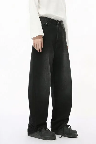 Casual jeans met hoge taille en wijde pijpen