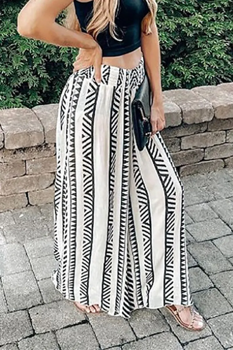 Casual Print Loose Conventional Full Print Bottoms