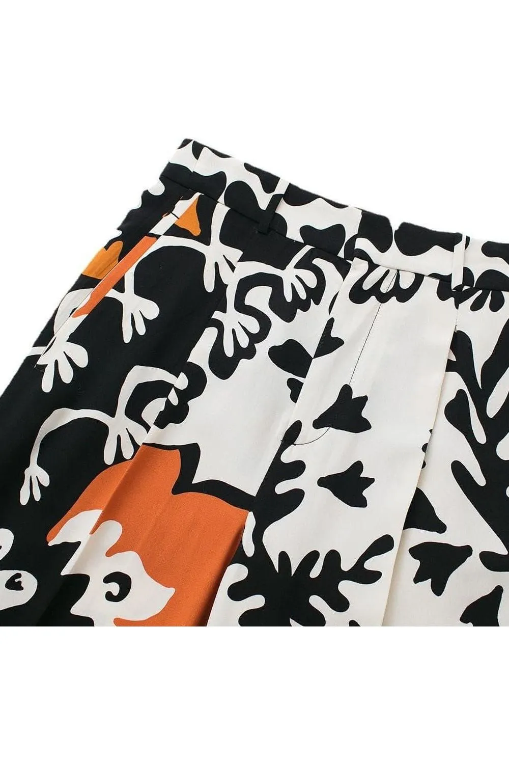 Casual printed pleated pants