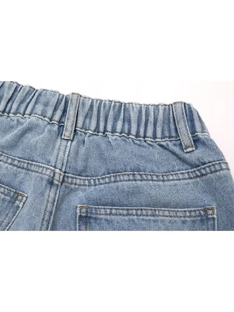 casual straight slim girl retro jeans