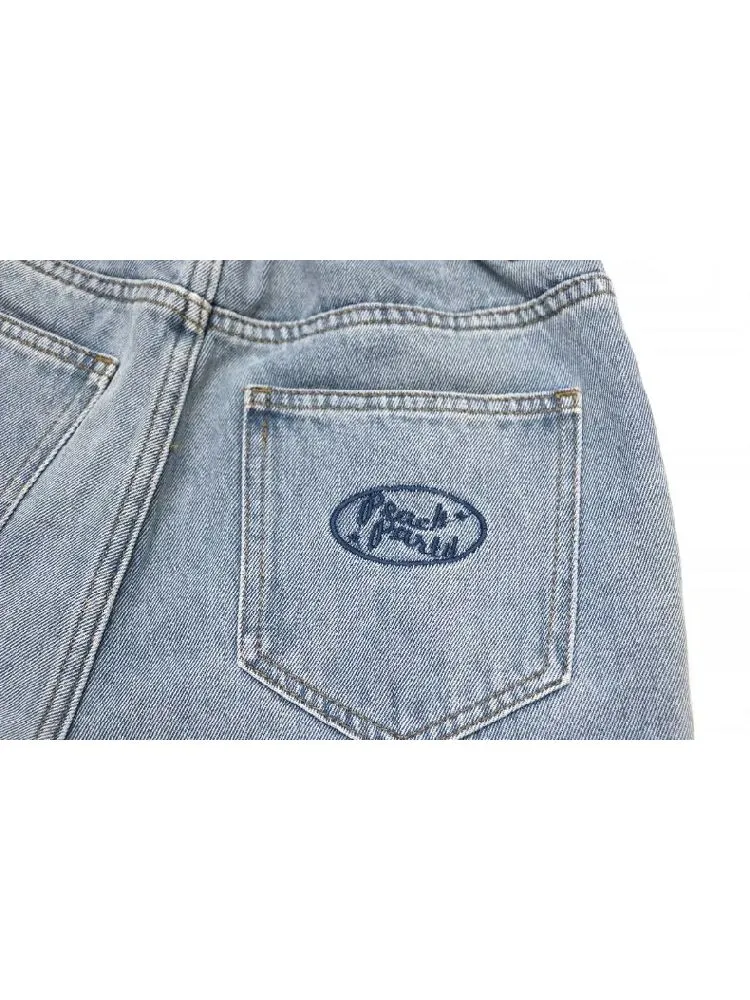 casual straight slim girl retro jeans