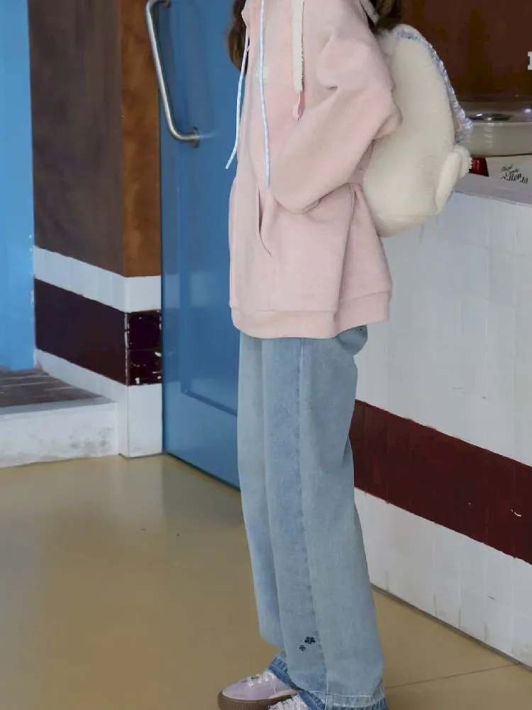 casual straight slim girl retro jeans