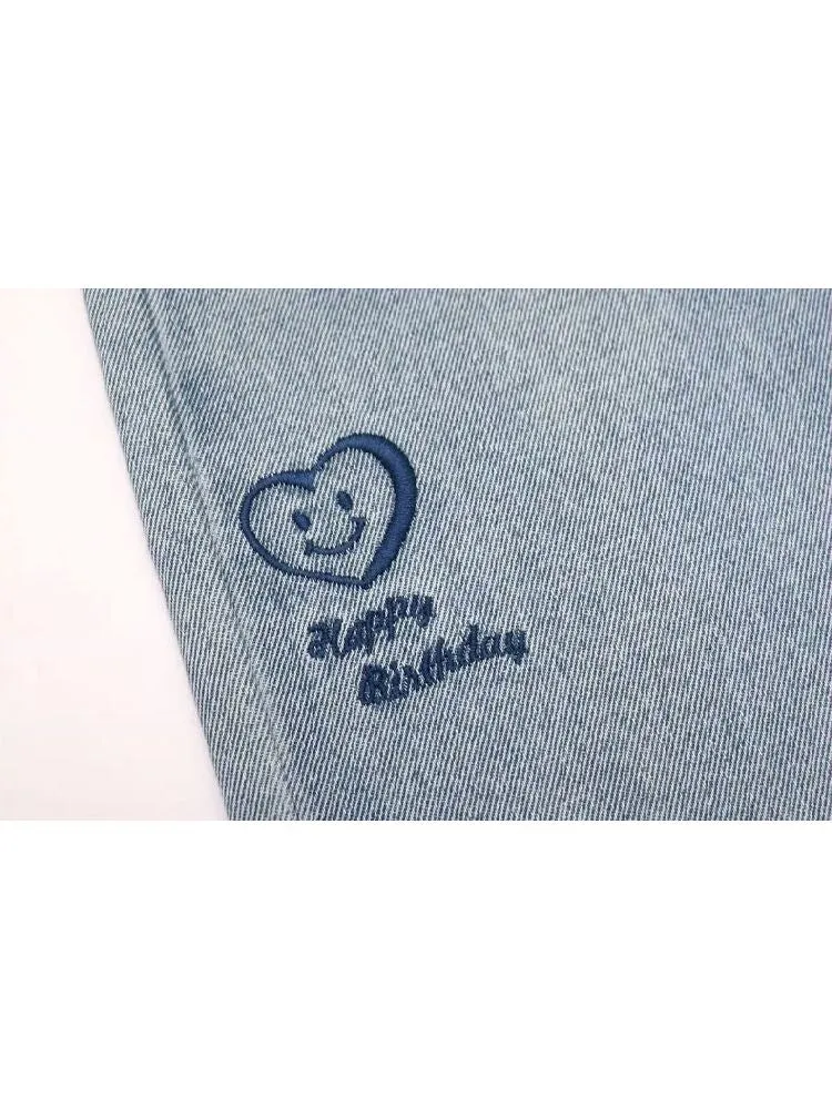 casual straight slim girl retro jeans
