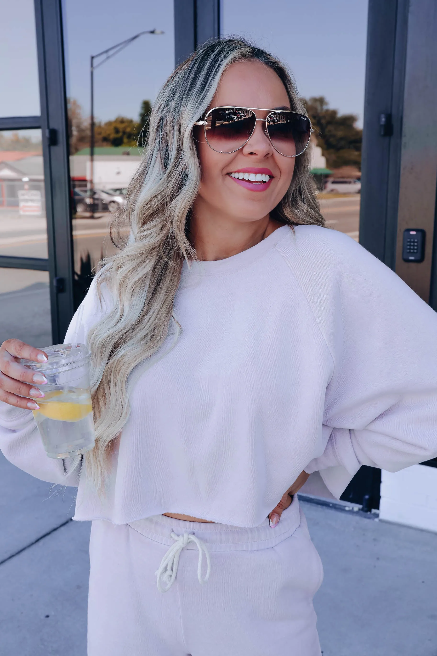 Casual Streetwear Pullover/Jogger Set - Pastel Violet