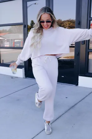 Casual Streetwear Pullover/Jogger Set - Pastel Violet