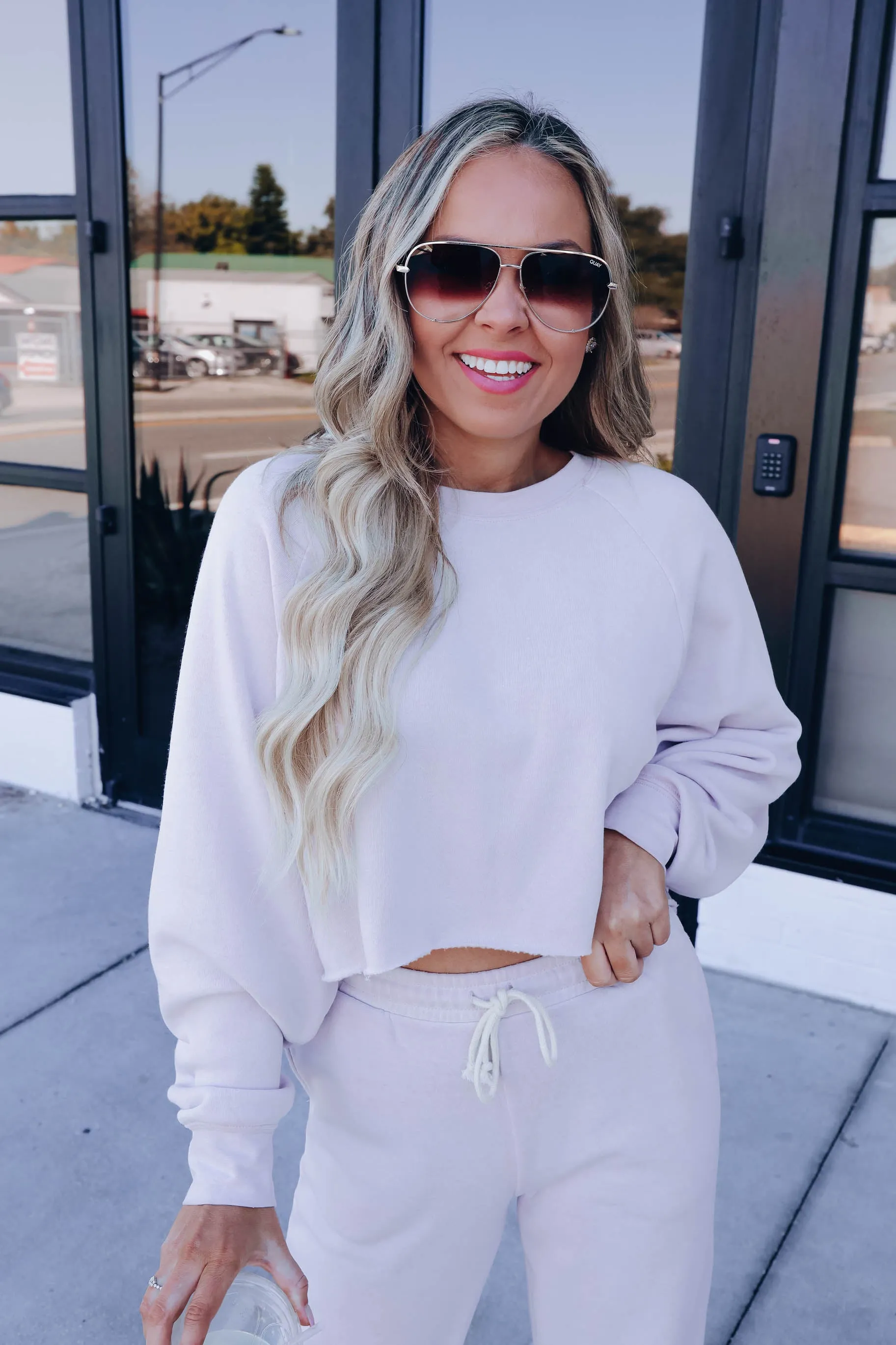 Casual Streetwear Pullover/Jogger Set - Pastel Violet