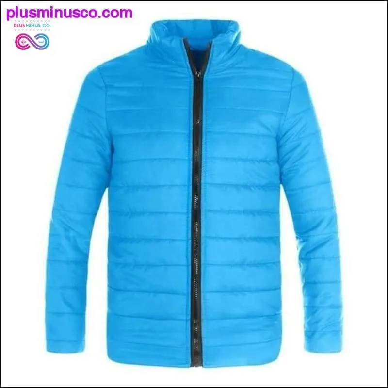 Casual Wave Cut Slim Fit Stand Collar Parka with Zipper for