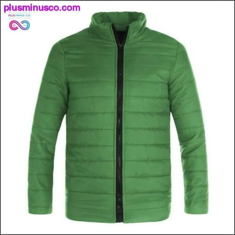 Casual Wave Cut Slim Fit Stand Collar Parka with Zipper for