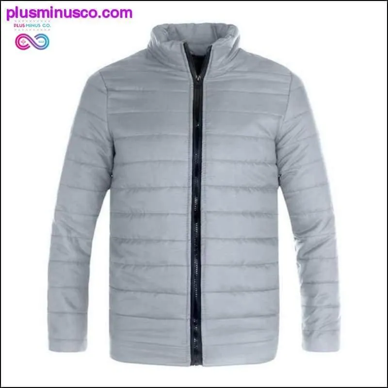 Casual Wave Cut Slim Fit Stand Collar Parka with Zipper for