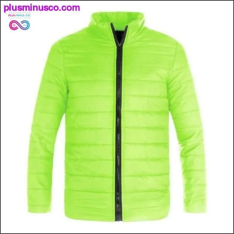 Casual Wave Cut Slim Fit Stand Collar Parka with Zipper for