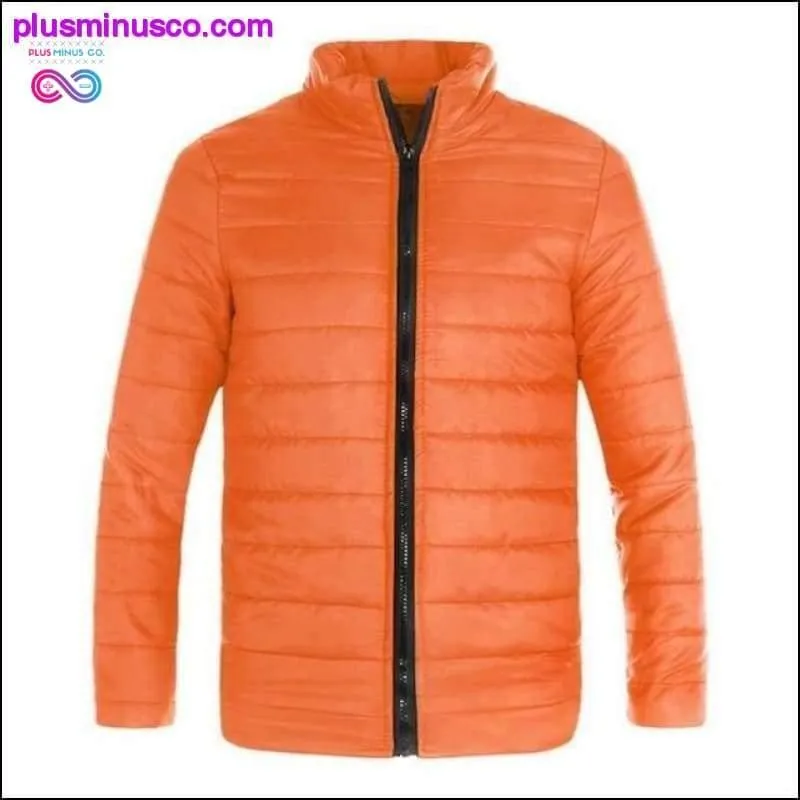 Casual Wave Cut Slim Fit Stand Collar Parka with Zipper for
