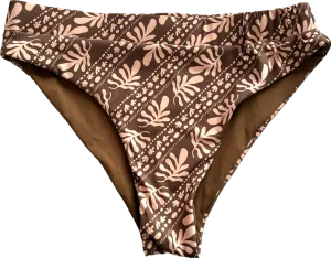 Charlie Holiday Brown and Pink Floral Bikini Bottoms UK 14