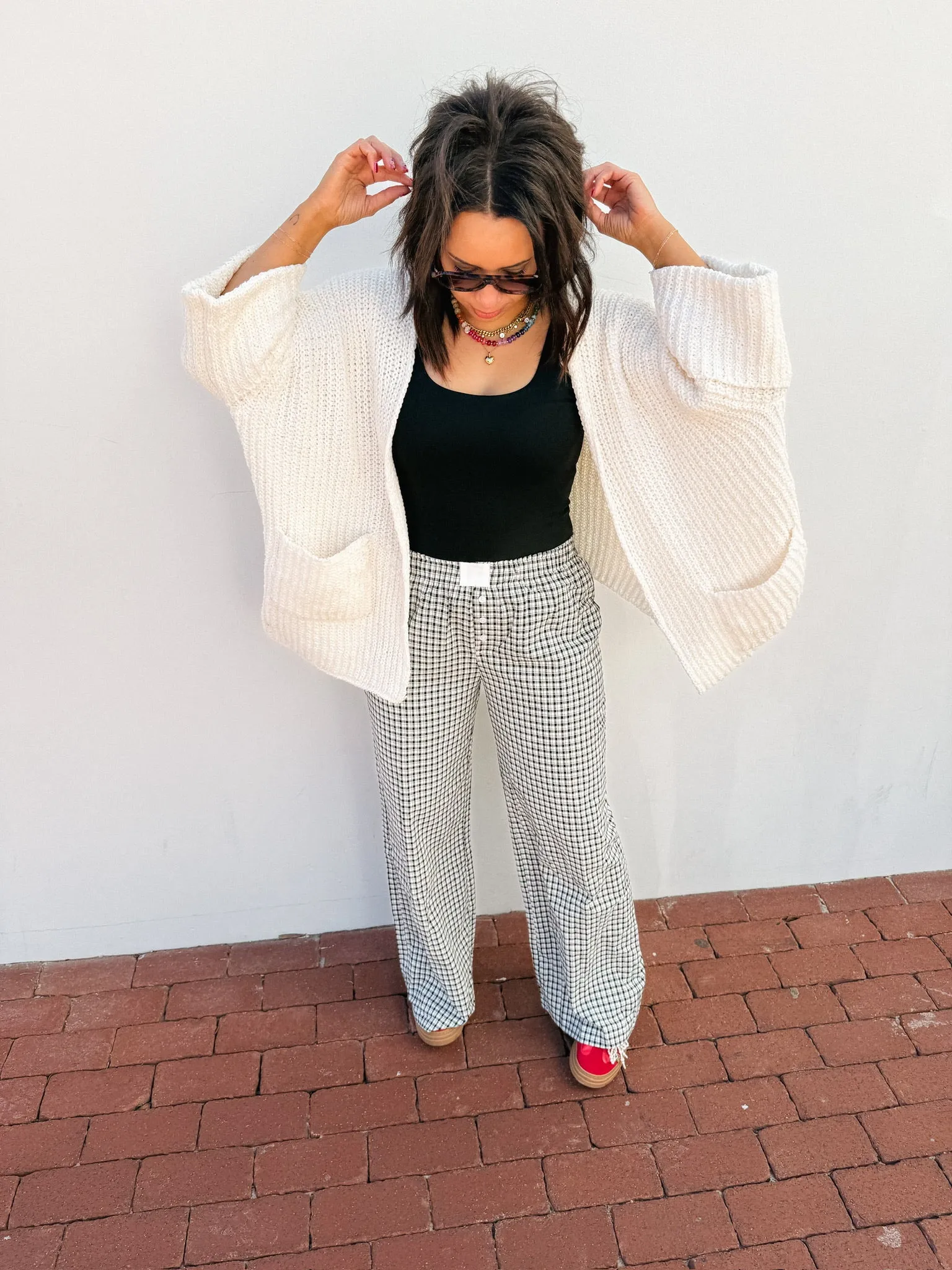 charming chunky knit cardigan - cream