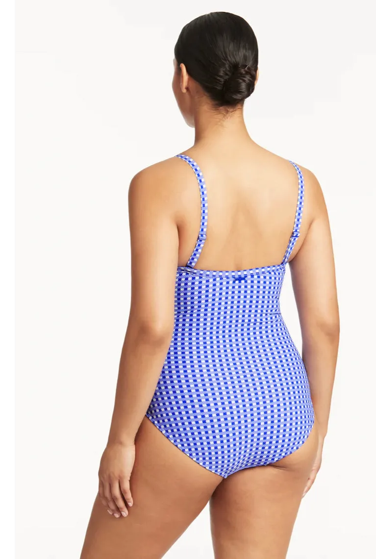 Checkmate twist front DD/E one piece - cobalt