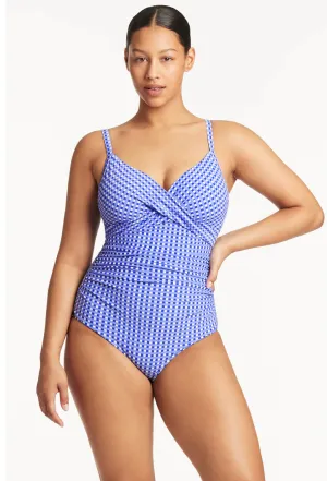 Checkmate twist front DD/E one piece - cobalt