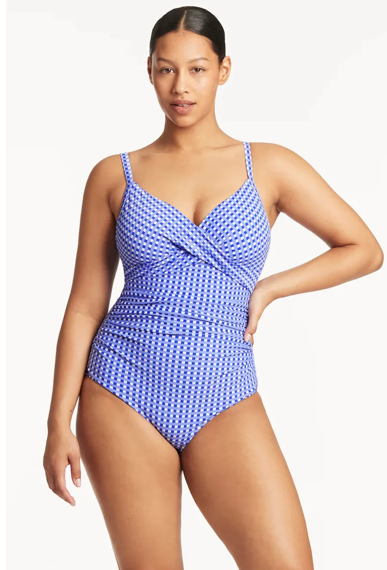 Checkmate twist front DD/E one piece - cobalt