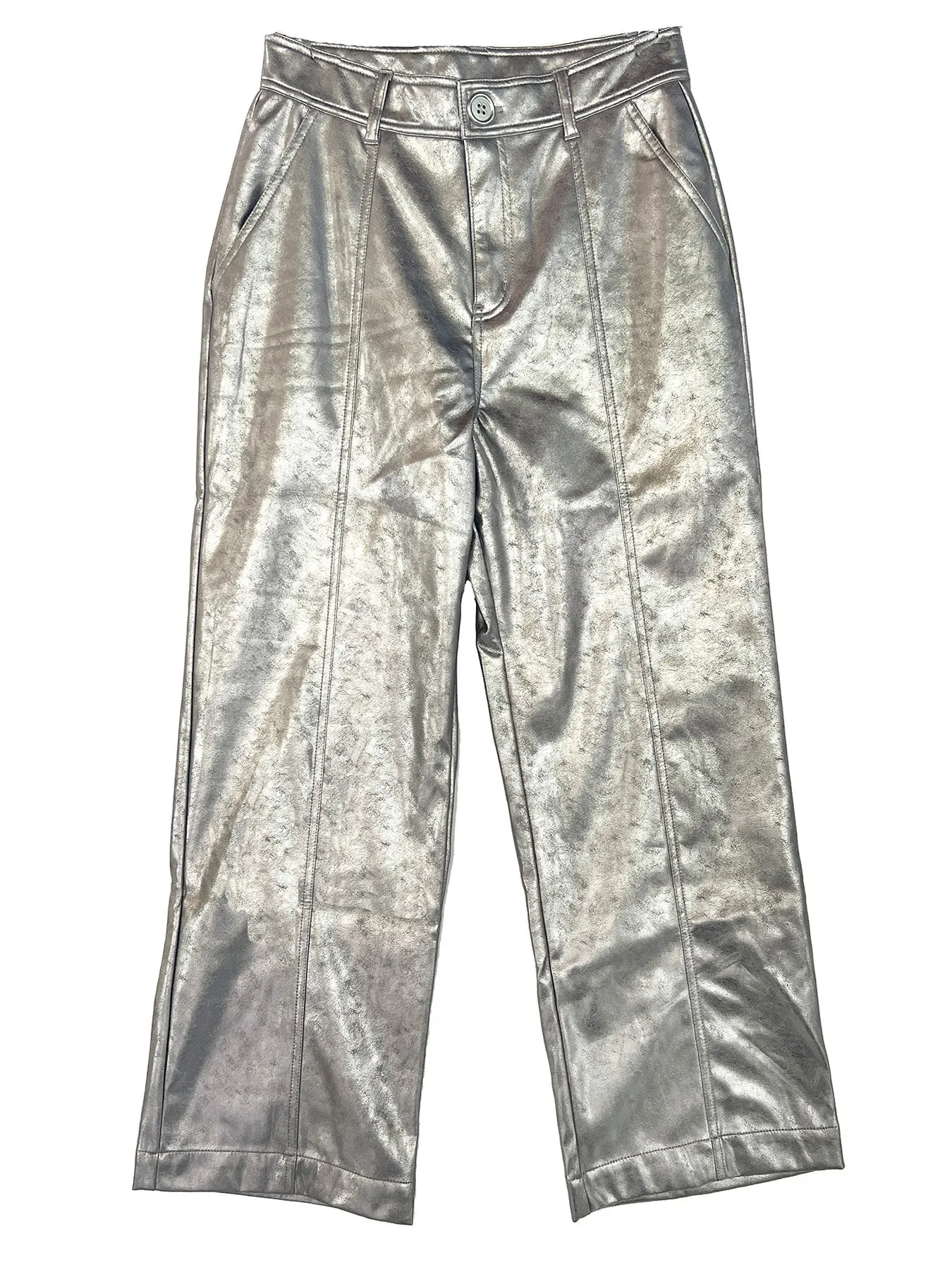 CHERYL pant Silver Faux Leather