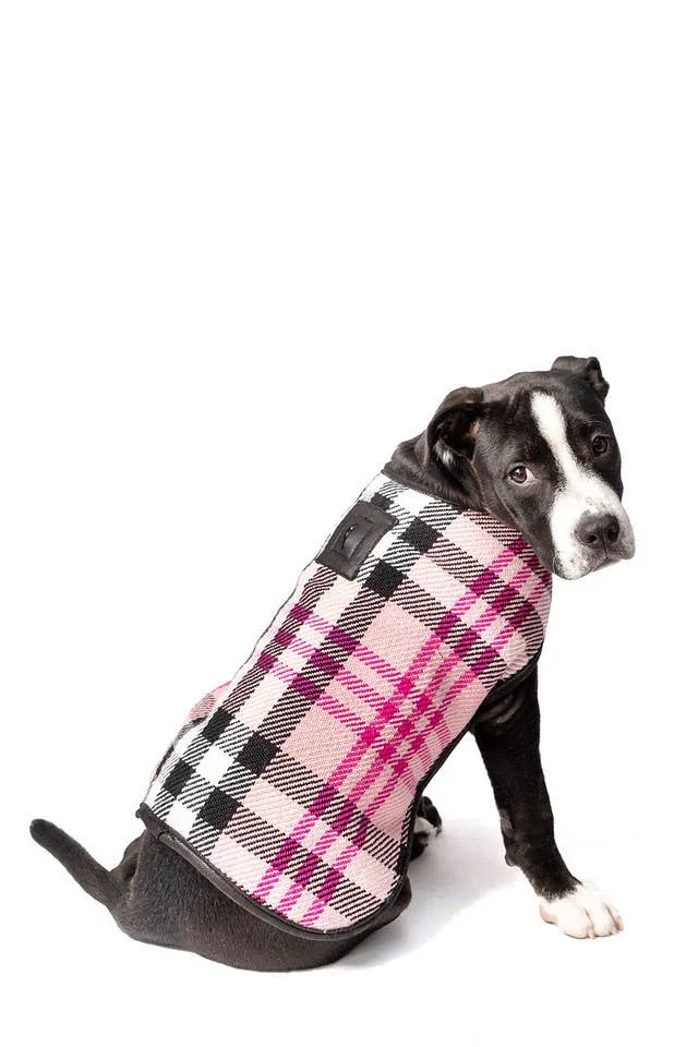 Chilly Dog Dog Blanket Coat Pink Plaid
