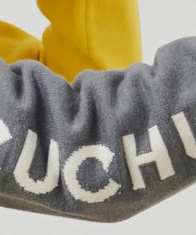 CHUCUCHU Ellie V-Neck Knit Sweater - Yellow