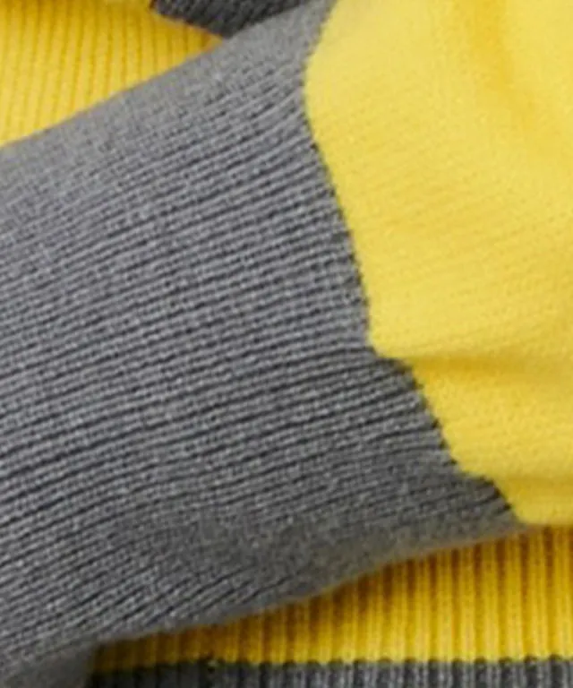 CHUCUCHU Ellie V-Neck Knit Sweater - Yellow