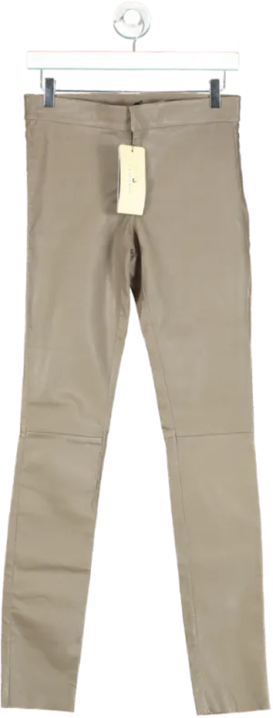 Cigno Nero Taupe Lamb Stretch Trousers Valerie EU 36 UK 8