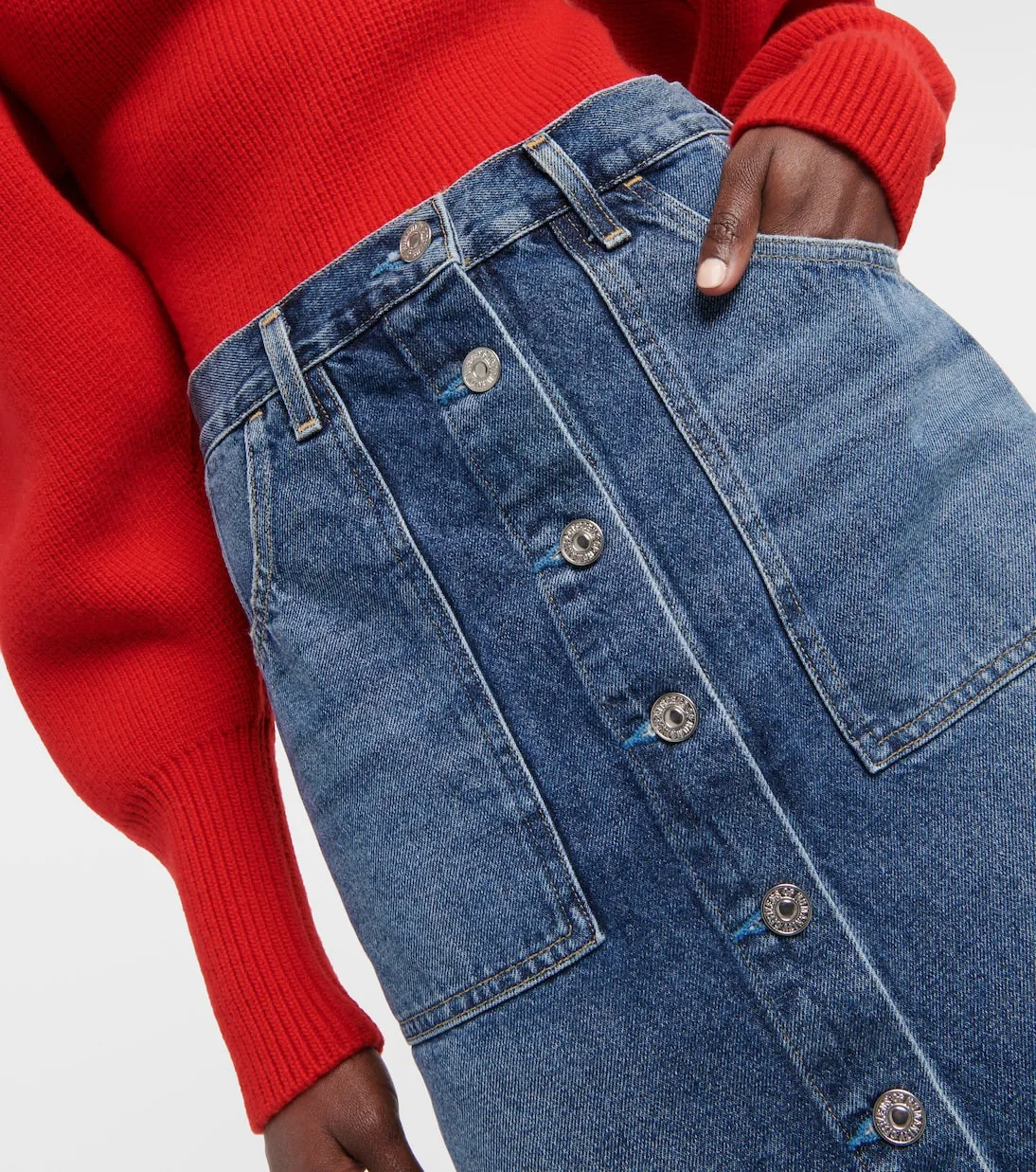Citizens Of Humanity anouk denim midi skirt, blue
