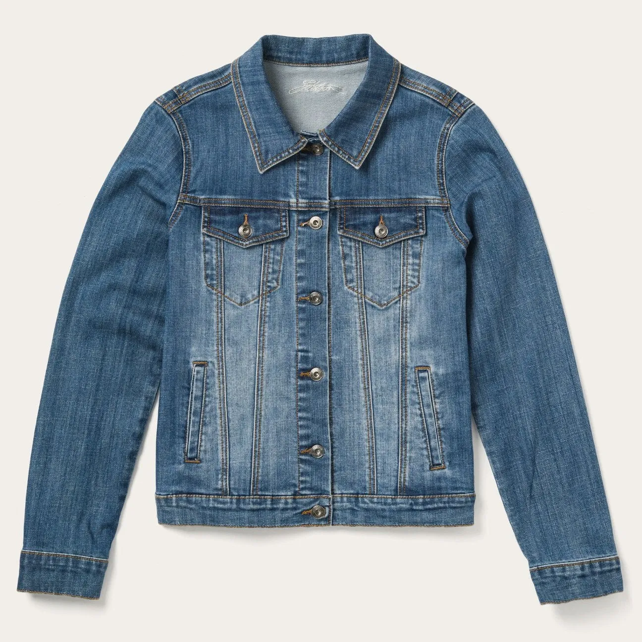 CL11-098-0202-0311-S-Denim Womens Denim Jacket w/Back Yok