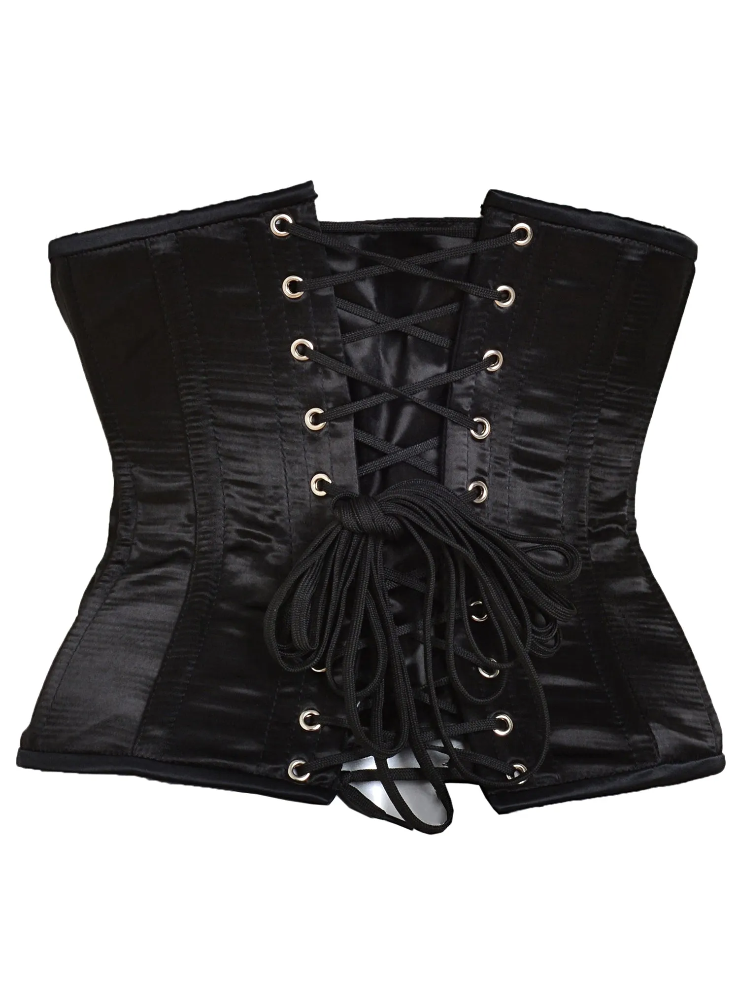 Classic Black Satin Underbust Corset
