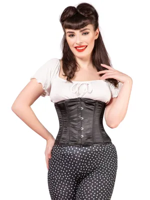 Classic Black Satin Underbust Corset