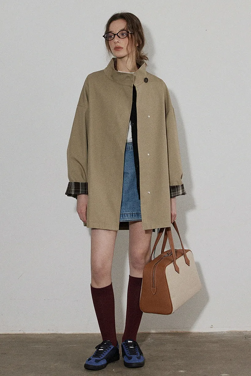 Classic Contrasting Trench Loose Coat