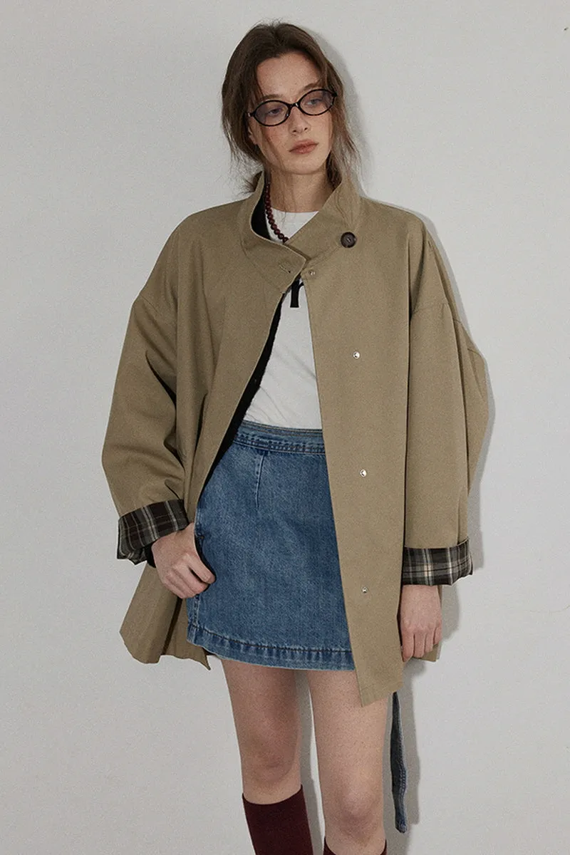 Classic Contrasting Trench Loose Coat