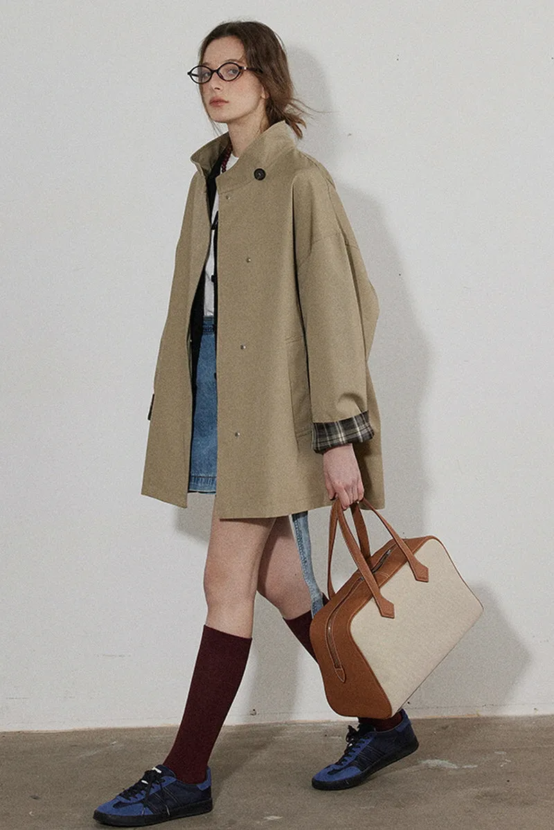 Classic Contrasting Trench Loose Coat