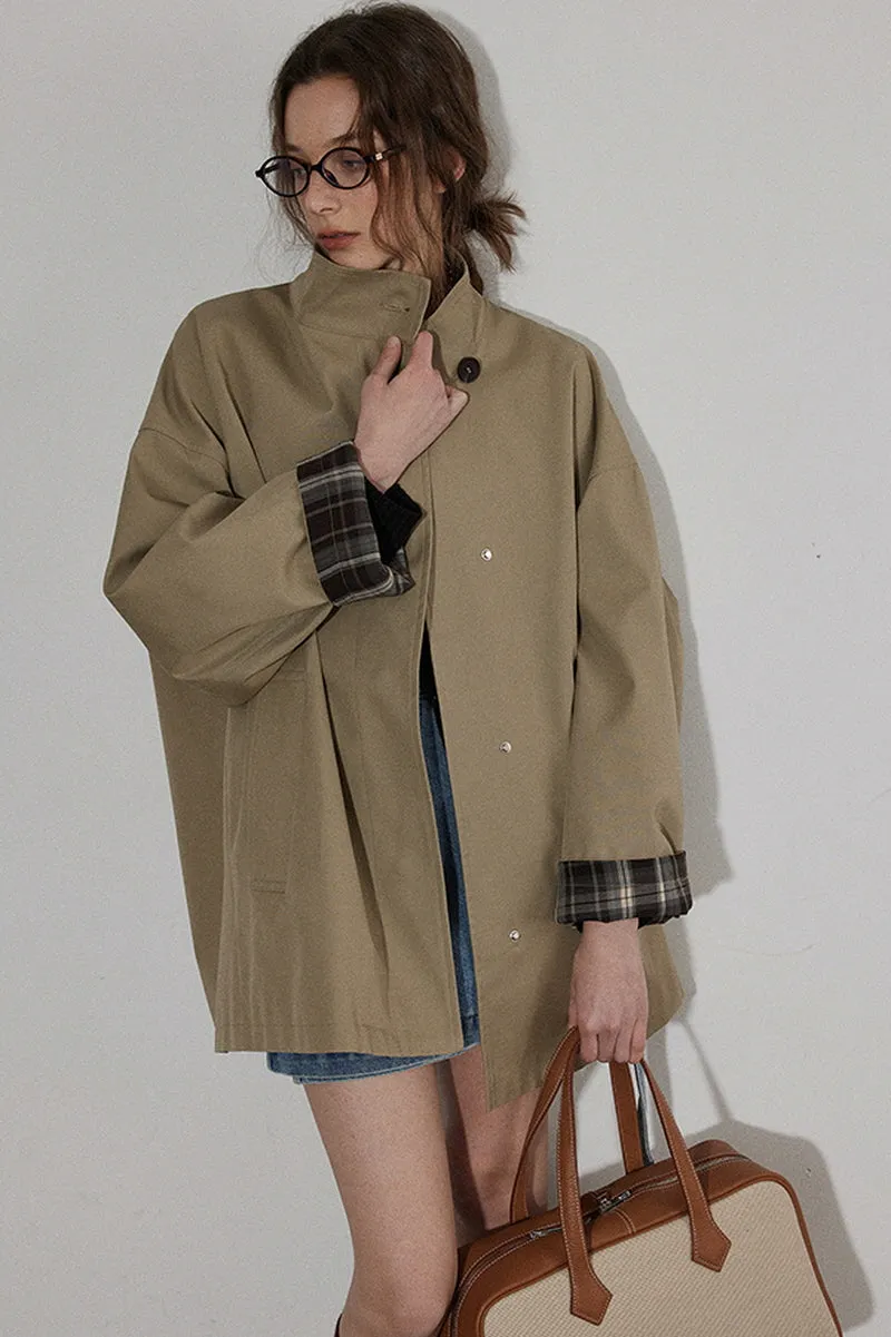 Classic Contrasting Trench Loose Coat