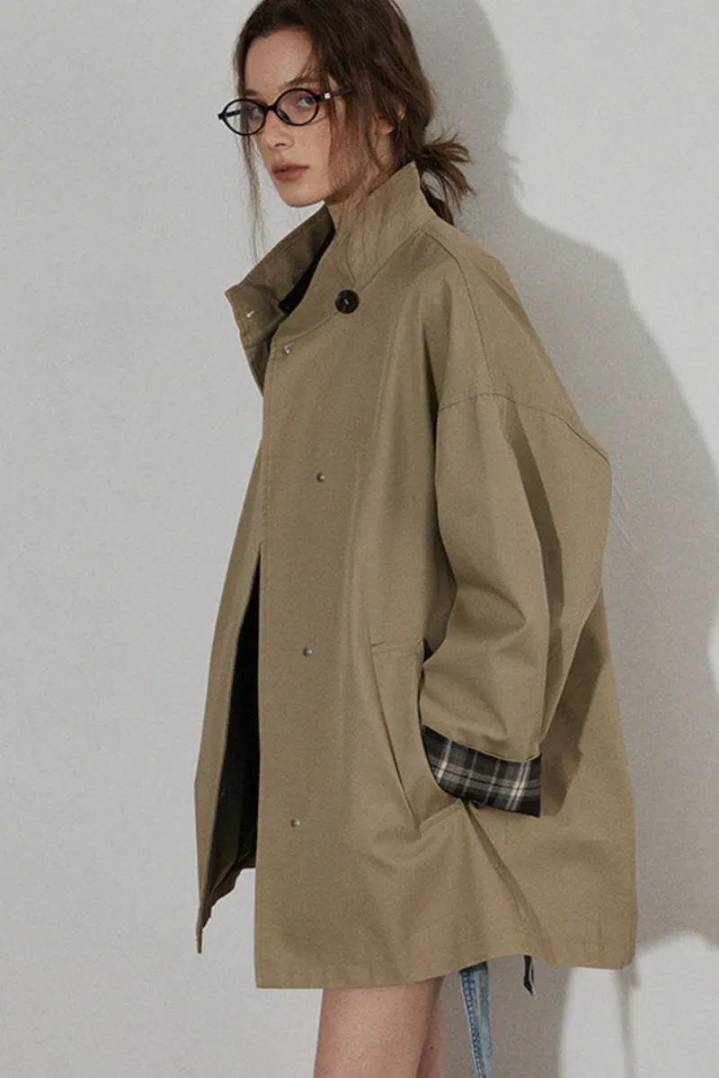 Classic Contrasting Trench Loose Coat