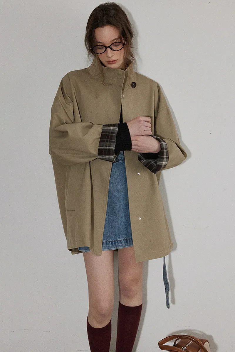 Classic Contrasting Trench Loose Coat