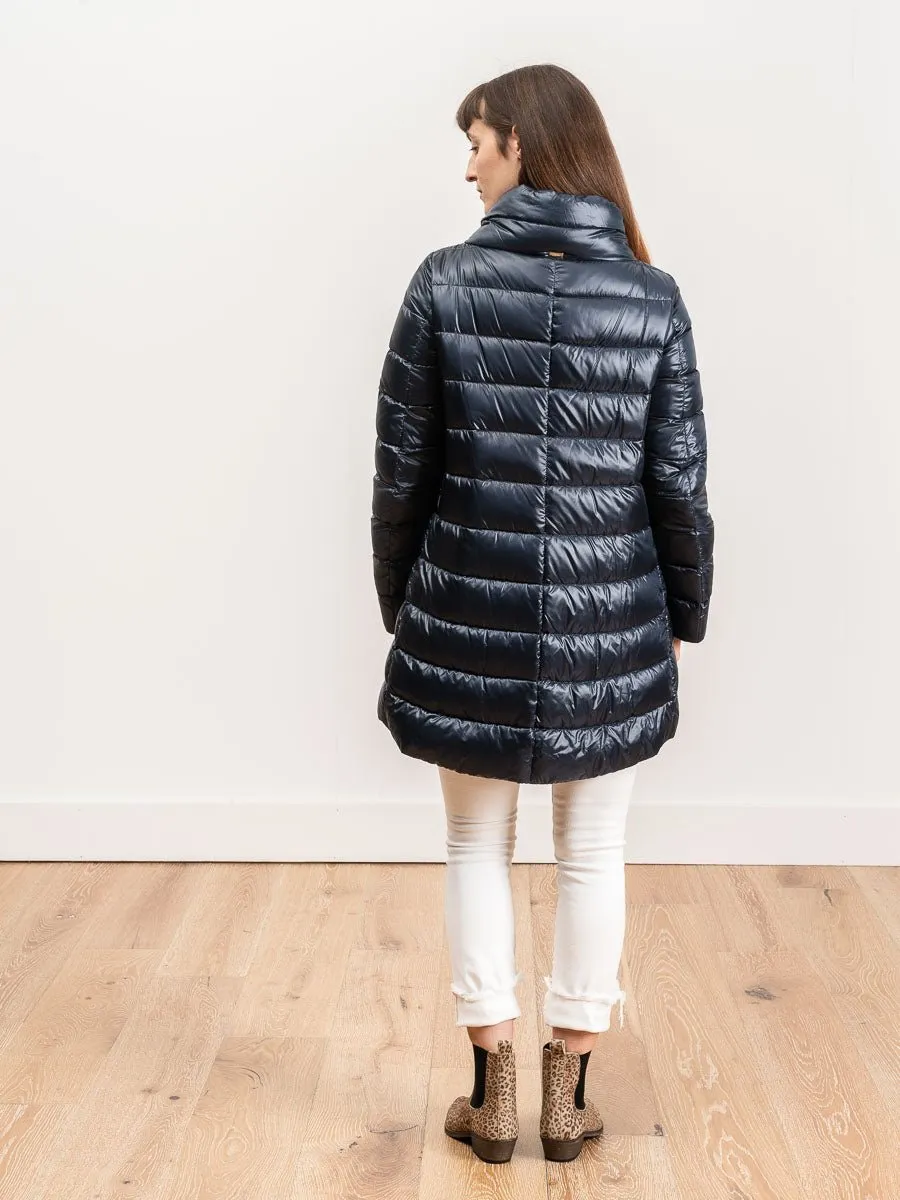 classic hi lo coat - navy