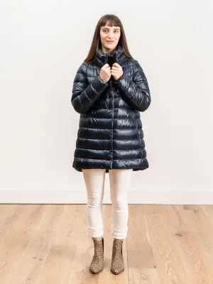 classic hi lo coat - navy