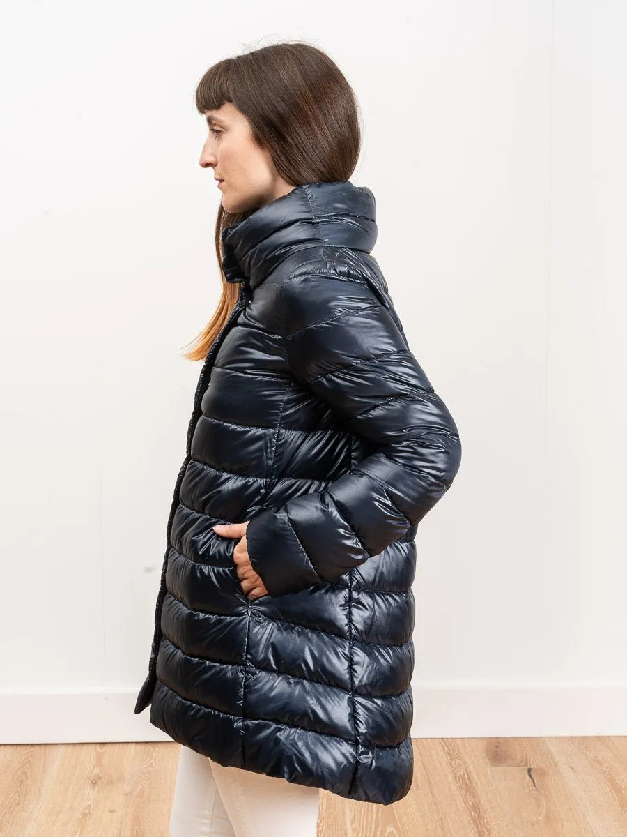 classic hi lo coat - navy