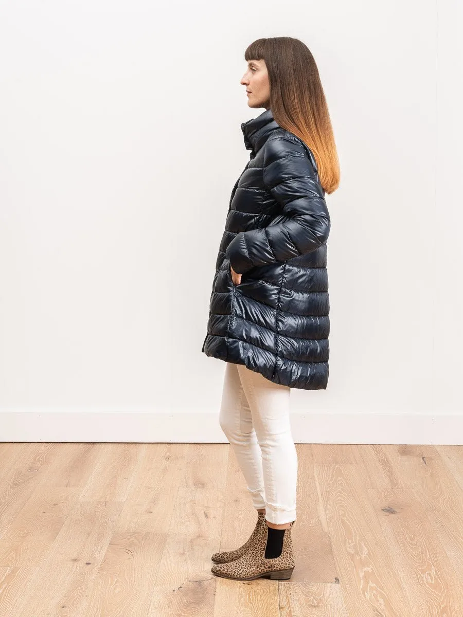 classic hi lo coat - navy