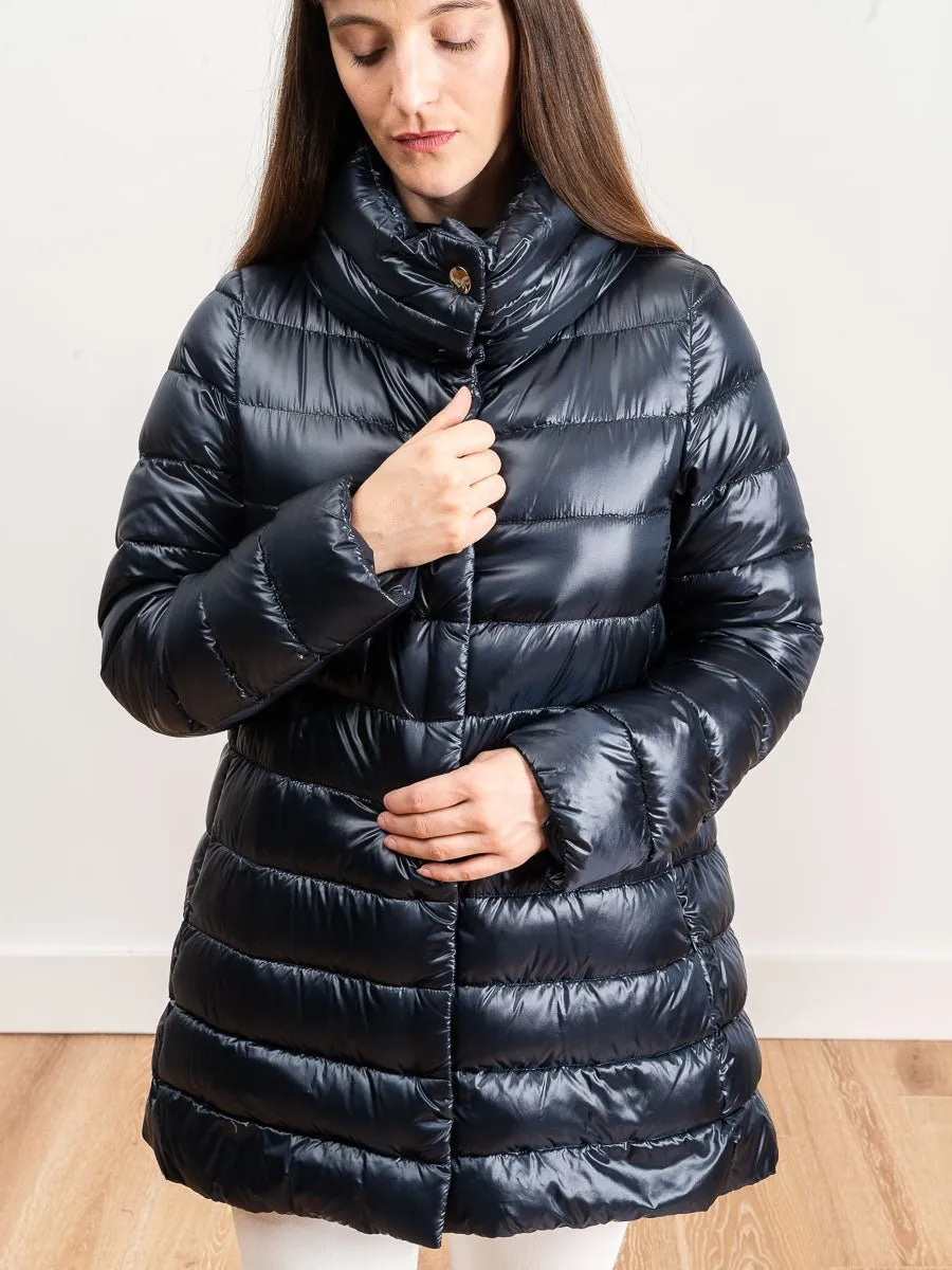 classic hi lo coat - navy