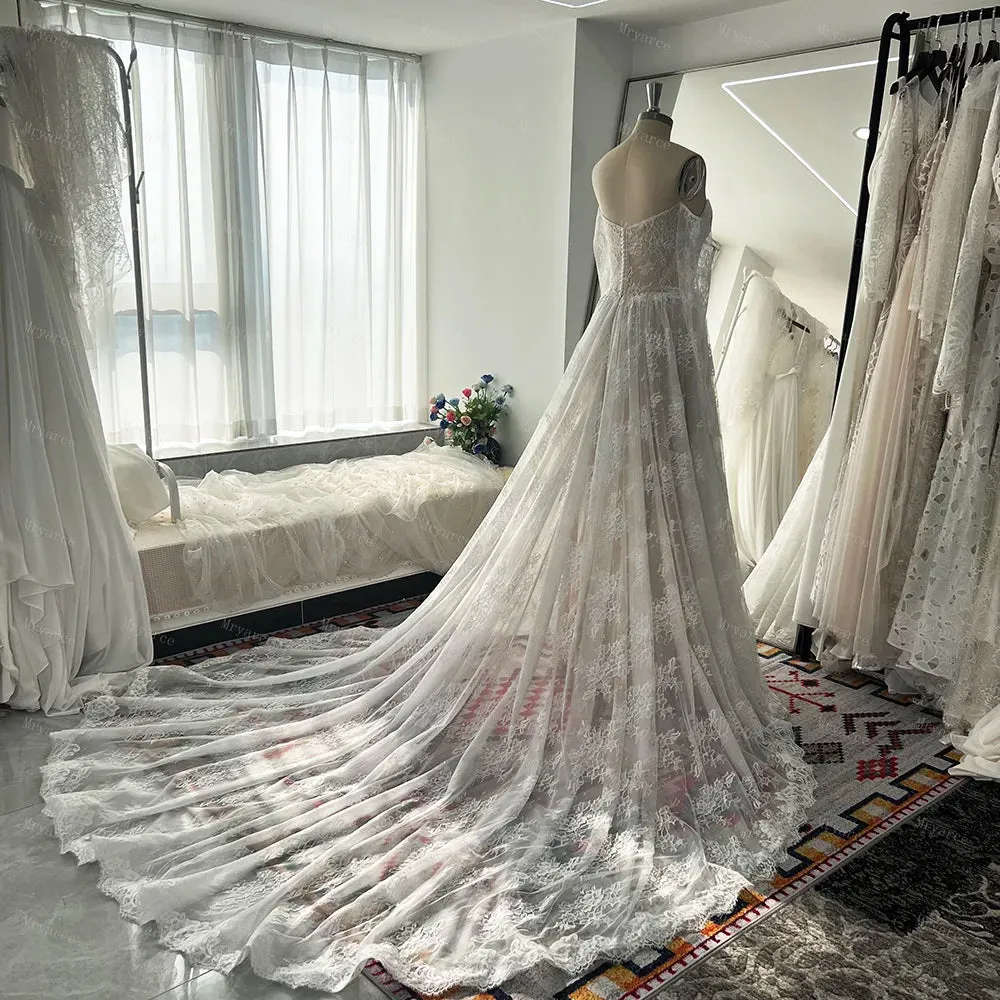 Classic Lace Off The shoulder Long Sleeves Wedding Dresses A Line Bridal Gowns